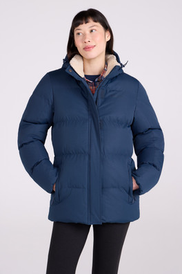 Snow Borg Lined Womens Padded Jacket - Navy