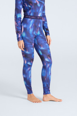 Piste Printed Womens Base Layer Leggings - Dark Purple