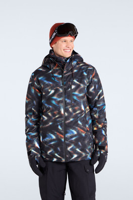 Laxx Mens Printed Snow Jacket - Orange