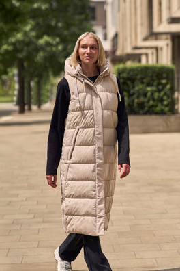 Comfort Zone Womens Longline Gilet - Beige