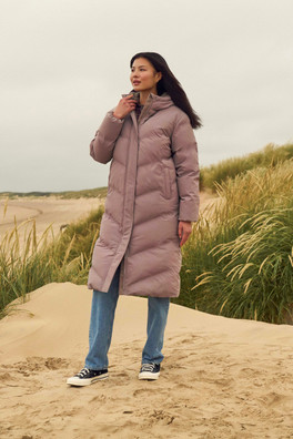 Cocoon Womens Borg Lined Padded Coat - Taupe