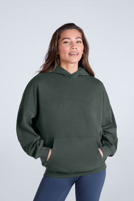 Idol Womens Drop Shoulder Hoodie - Dark Green