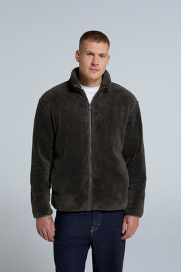 Teddy Mens Fleece Jacket - Dark Khaki