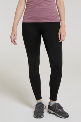 Borg Lined Womens Thermal Leggings - Black