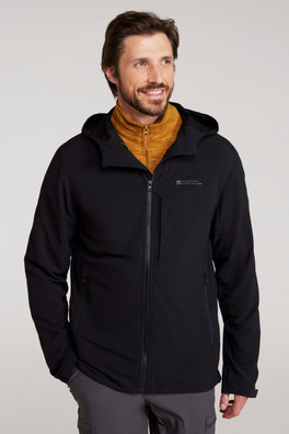 Retreat Mens Packable Softshell Jacket - Black