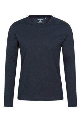 Flint Mens Crew Neck Long Sleeved T-Shirt - Navy