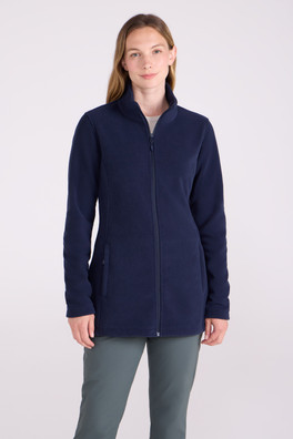 Hythe Womens Long Line Fleece - Navy