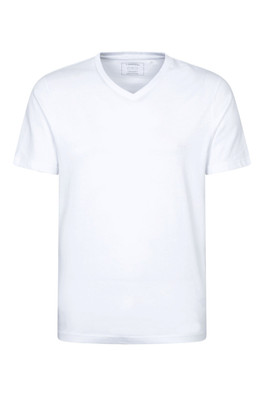 Flint Mens Short Sleeve V-Neck Tee - White