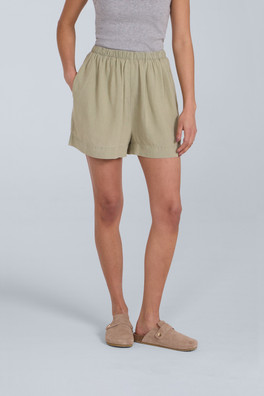 Nova Womens Linen Shorts - Pale Green