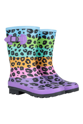 Mid Height Kids Rubber Wellies - Bright Blue