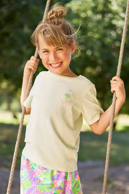 Palm Tree Kids Tee - Light Khaki