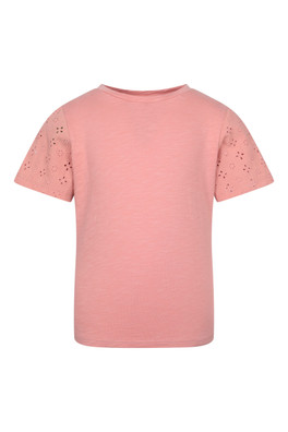 Izzy Kids Broderie Tee - Pink