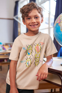 Beetles Kids Tee - Beige