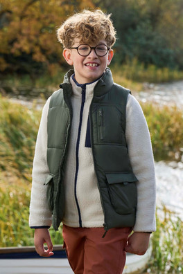 Cargo Kids Water Resistant Padded Gilet - Khaki