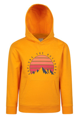 Mountains Kids Hoodie - Bright Yellow