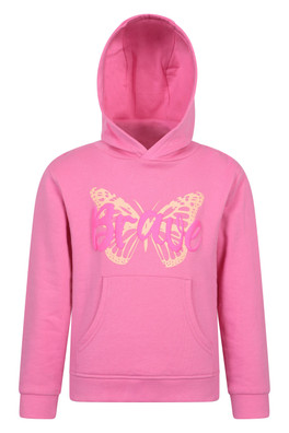 Brave Butterfly Kids Hoodie - Bright Pink