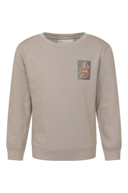 Crew Neck Kids Sweatshirt - Light Khaki
