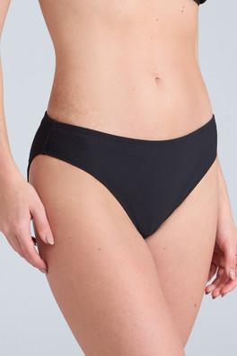 Florence Womens Ribbed Bikini Bottoms - Black