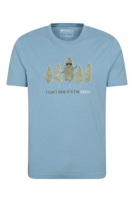 Poplar Tree Mens Graphic T-Shirt - Blue