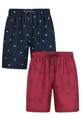 Aruba Mens Swim Shorts Multipack - Burgundy