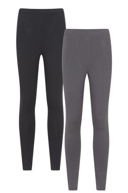 Womens Cotton Blend Midweight Leggings Multipack - Charcoal