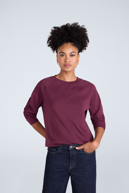 Ashleigh Womens Long Sleeve Top - Burgundy