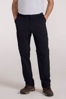 Delta Mens Cargo Stretch Zip-Off Trousers Regular - Black