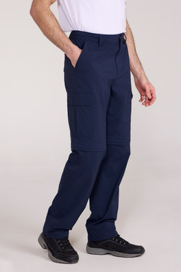 Delta Mens Cargo Stretch Zip-Off Trousers Regular - Navy