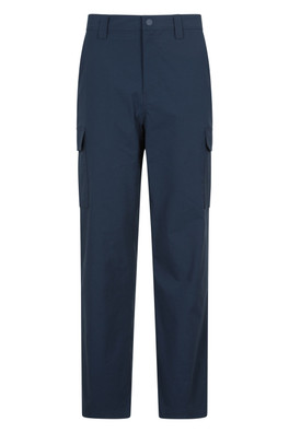 Delta Mens Cargo Stretch Trousers - Short Length - Navy