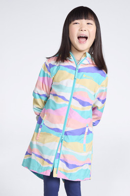 Flo Kids Printed Water-resistant Jacket - Bright Pink
