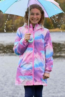 Flo Kids Printed Water-resistant Jacket - Pink
