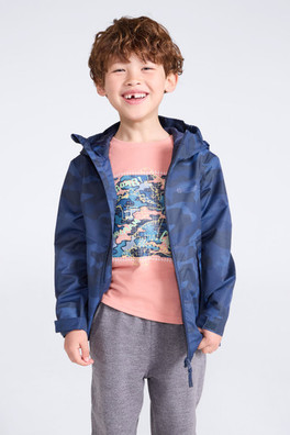Veste imperméable légère à motifs Enfant Ravine - Bleu Foncé