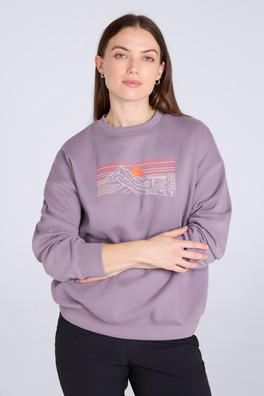 Printed Womens Relaxed Fit Sweatshirt - Purple