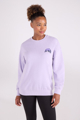 Printed Womens Relaxed Fit Sweatshirt - Light Purple