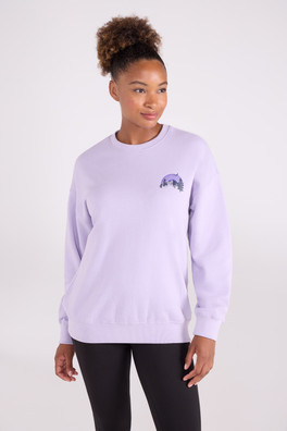Printed Womens Relaxed Fit Sweatshirt - Light Purple
