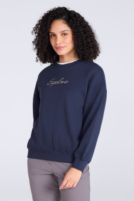 Printed Womens Relaxed Fit Sweatshirt - Indigo