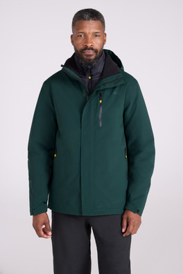Sycamore Mens 3 in 1 Waterproof Jacket - Dark Green