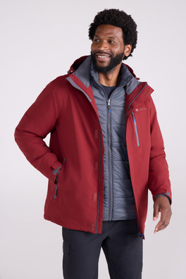 Sycamore Mens 3 in 1 Waterproof Jacket - Rust