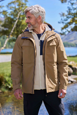 Maple Mens 3 in 1 Waterproof Jacket - Tan