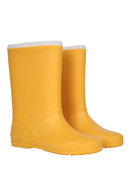 Snow Warm Lined Kids Wellie - Mustard