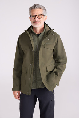 Rushes Mens 3 in 1 Waterproof Jacket - Khaki