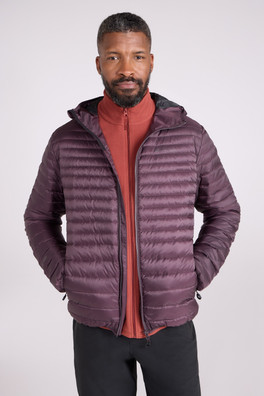 Featherweight Hybrid Down Extreme Hooded Jacket - Dark Brown