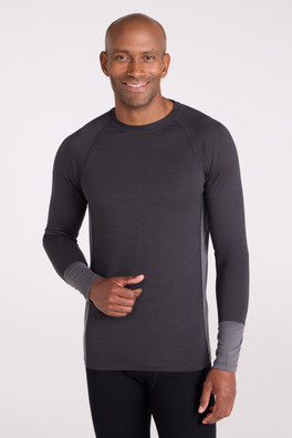 Arcs Mens Merino Baselayer Long Sleeve Top - Charcoal
