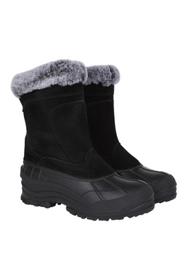 Snowdrift Womens Fur Lined Snow Boot - Black