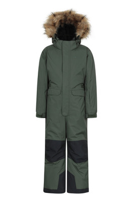 Piste Kids Waterproof Parka Snowsuit - Khaki