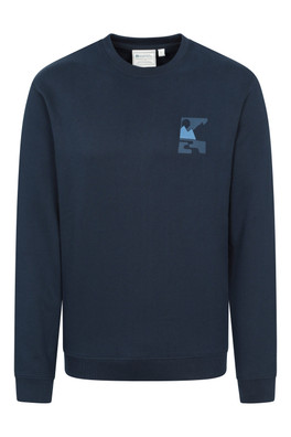 Mountain Scene Mens Graphic Sweatshirt - Navy