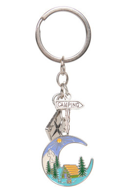 Camping Keyring - Silver