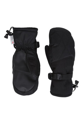 Extreme Womens Waterproof Ski Mittens - Black
