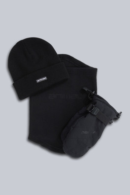 Polar Kids Waterproof Ski Mitten Accessory Set - Black