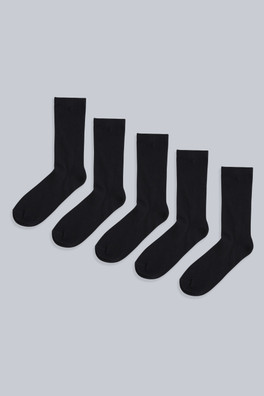Haiden Cotton Rich Mid-Calf Socks- 5 Packs - Black